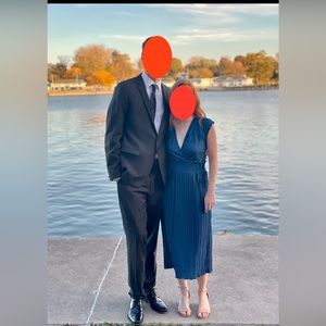 DKNY Womens Shutter Pleat Calf Midi Dress